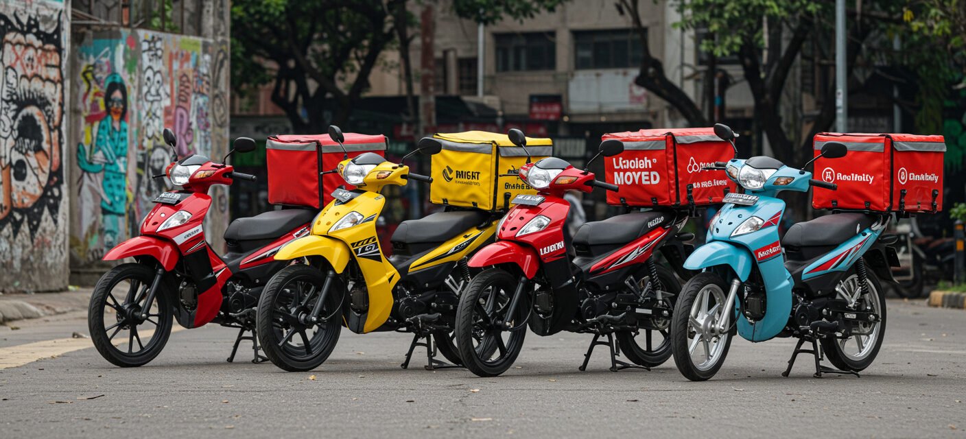 4 delivery motorbikes