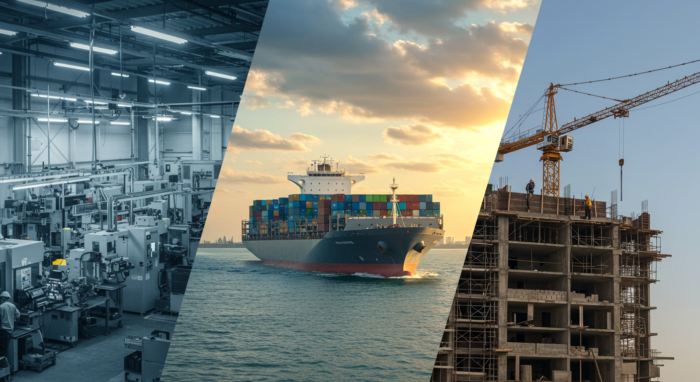 construction, logistics, and manufacturing