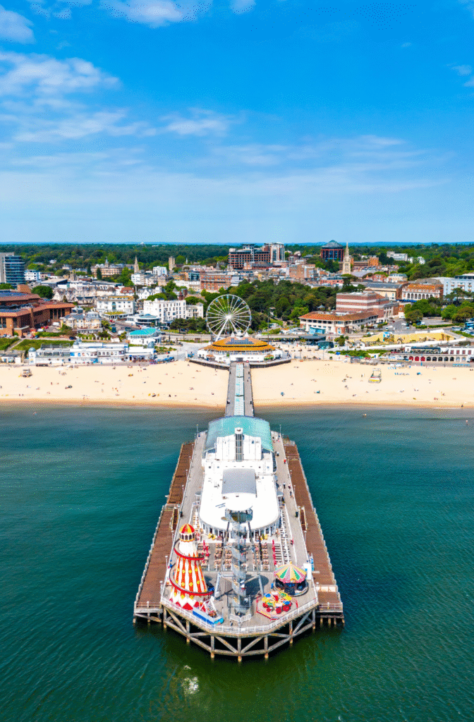 Bournemouth coastline and business area