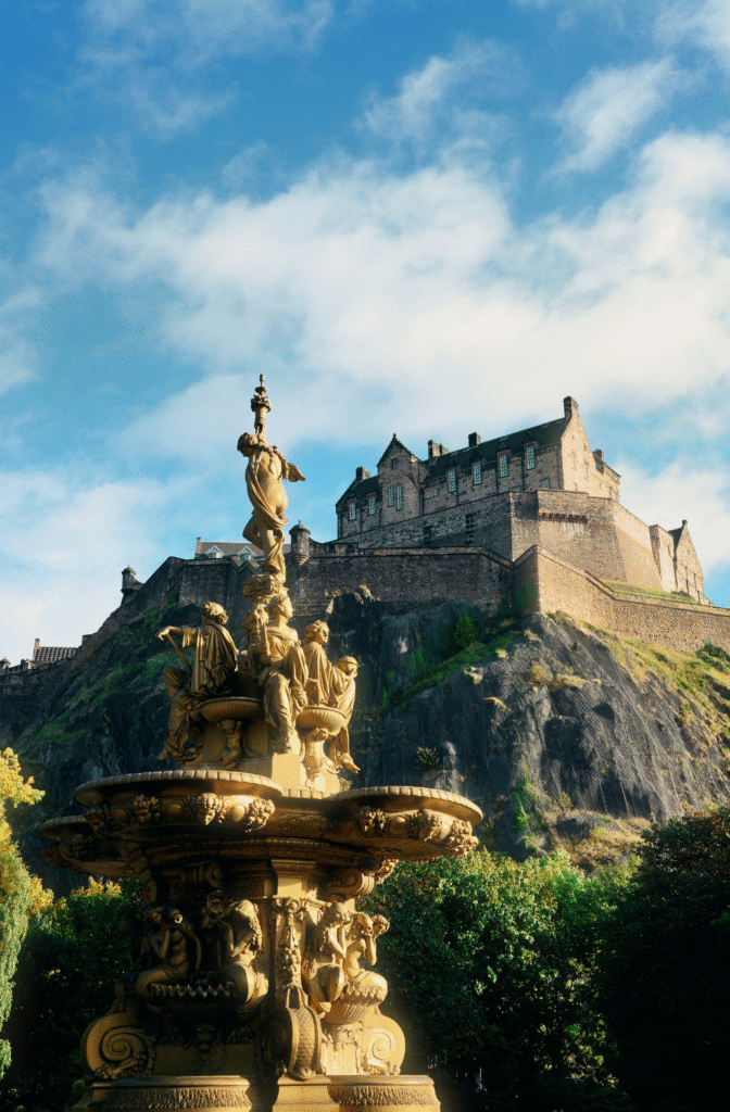 Edinburgh skyline with historic buildings