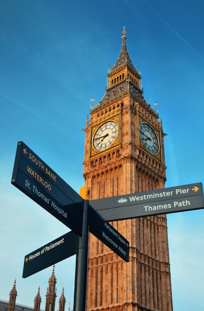 London skyline with finance buildings
